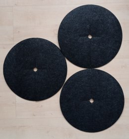 Zestaw krążków przeciwchwastowych 3 szt. ściółkowanie grafit fi 33 cm