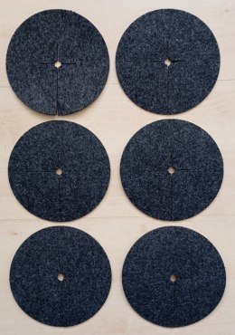Zestaw krążków przeciwchwastowych 6 szt. ściółkowanie grafit fi 15 cm
