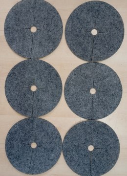 Zestaw krążków przeciwchwastowych 6 szt. ściółkowanie szary fi 21 cm