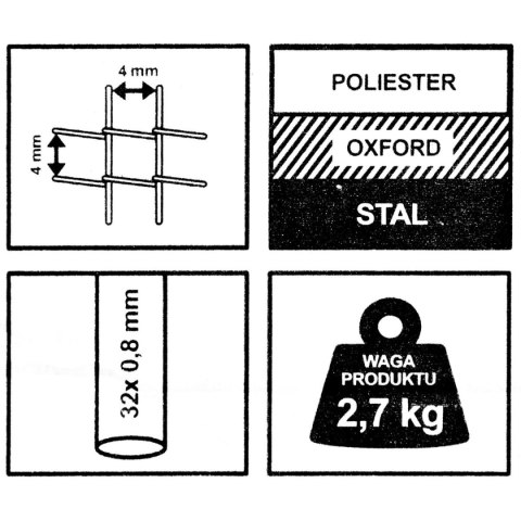 BRAMKA DO PIŁKI NOŻNEJ Z SIATKĄ SKŁADANA 90x60x60CM ENERO PRO