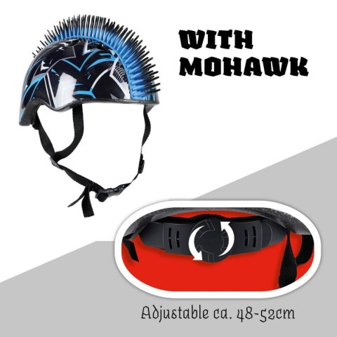 KASK ROWEROWY DZIECIĘCY REGULOWANY NO FEAR MOHAWK R.(48-52CM) BLACK/ BLUE