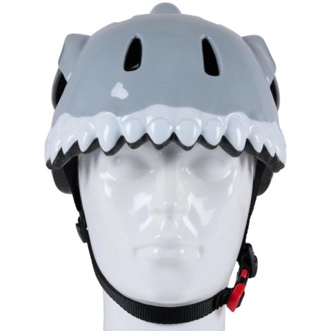 KASK ROWEROWY DZIECIĘCY REGULOWANY NO FEAR R. (48-52CM) REKIN SZARY