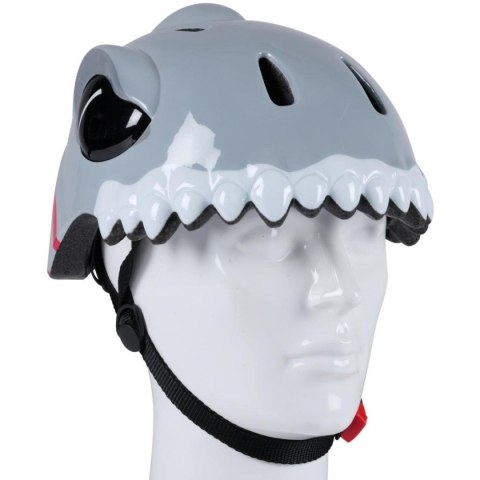 KASK ROWEROWY DZIECIĘCY REGULOWANY NO FEAR R. (48-52CM) REKIN SZARY