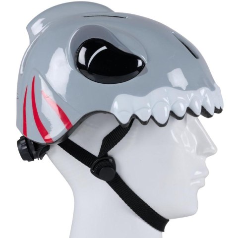 KASK ROWEROWY DZIECIĘCY REGULOWANY NO FEAR R. (48-52CM) REKIN SZARY