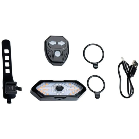 LAMPKA ROWEROWA TYŁ Z SYGNALIZATOREM LED ŁADOWANIE USB DUNLOP