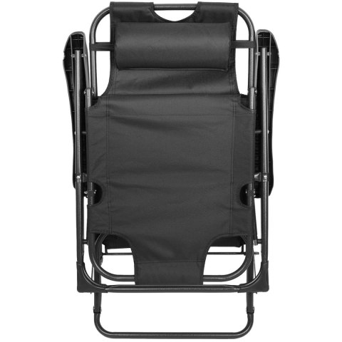 FOTEL WIELOPOZYCYJNY BALATON Z PODUSZKĄ I ZAGŁÓWKIEM CZARNY