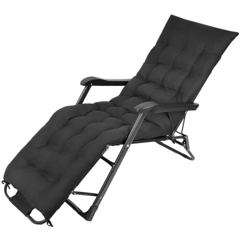 FOTEL WIELOPOZYCYJNY BALATON Z PODUSZKĄ I ZAGŁÓWKIEM CZARNY