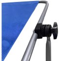 LEŻAK SKŁADANY PLAŻOWY Z DASZKIEM NA KÓŁKACH 116x62x60-90CM NIEBIESKI
