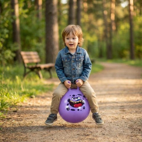 PIŁKA DO SKAKANIA Z ROGAMI 45CM FIOLETOWA