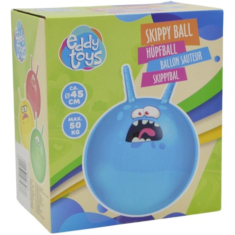 PIŁKA DO SKAKANIA Z ROGAMI 45CM NIEBIESKA