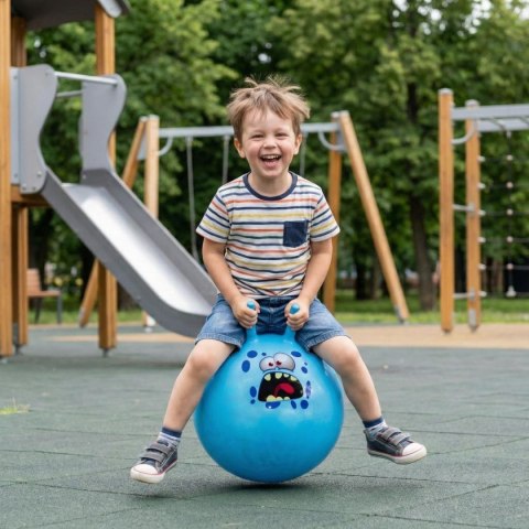 PIŁKA DO SKAKANIA Z ROGAMI 45CM NIEBIESKA