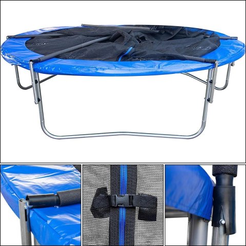 TRAMPOLINA BATUTA OGRODOWA SKŁADANA Z SIATKĄ WEWNĘTRZNĄ 8FT 244CM ENERO
