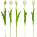 BUKIET 5 TULIPANÓW BIAŁYCH 39CM JAK ŻYWYCH DEKORACJA WIOSENNA