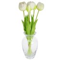 BUKIET 5 TULIPANÓW PIWONIOWYCH BIAŁYCH 39CM JAK ŻYWYCH DEKORACJA WIOSENNA
