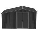 DOMEK OGRODOWY NARZĘDZIOWY METALOWY Z DREWUTNIĄ 308X245X202CM