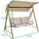 HUŚTAWKA OGRODOWO BALKONOWA 2-OSOBOWA PIASKOWA