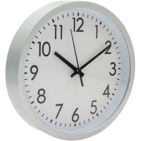 ZEGAR ŚCIENNY PP 20CM SREBRNY