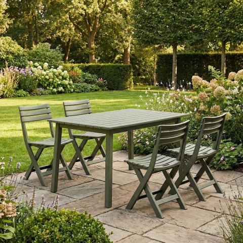 ZESTAW 4 KRZESEŁ CATERINGOWYCH SKŁADANYCH PLASTIKOWYCH ZIELONYCH KOMODO