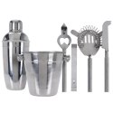 ZESTAW BARMAŃSKI 6 ELEMENTÓW SHAKER DO DRINKÓW SREBRNY