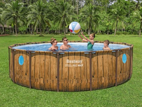 Bestway Basen stelażowy drewno 488x122 11w1 56725