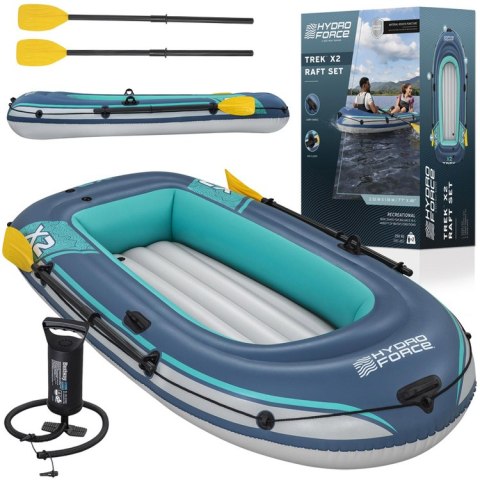 Bestway Dmuchany ponton TREK X2 do 250kg 232x118cm + wiosła i pompka 61153