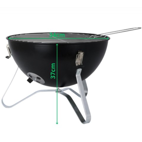 GRILL TURYSTYCZNY KOCIOŁEK KULISTY 34x37CM CZARNY