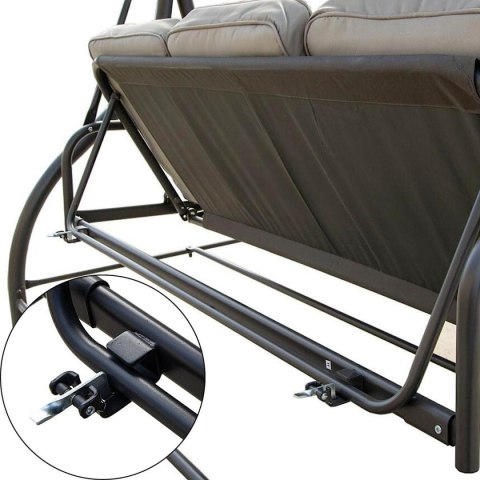 HUŚTAWKA OGRODOWA 3-OSOBOWA ROZŁADANE ŁÓŻKO NINA SZARA