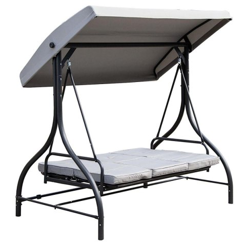 HUŚTAWKA OGRODOWA 3-OSOBOWA ROZŁADANE ŁÓŻKO NINA SZARA