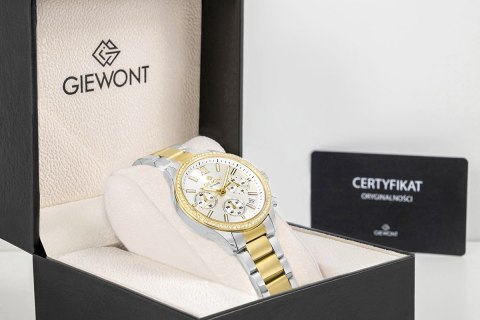 Zegarek Damski Giewont Sapphire Srebrno Złoty GW3670-B4