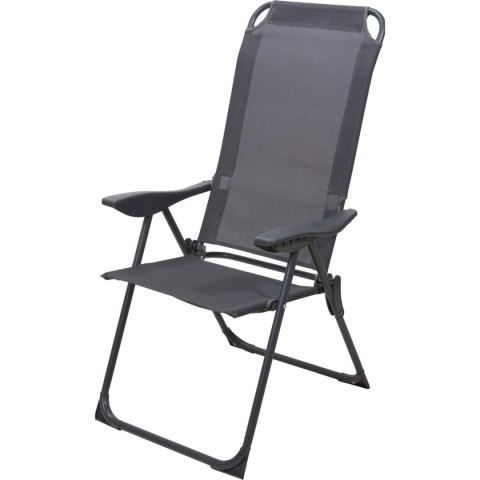 KRZESŁO FOTEL TURYSTYCZNY Z PODŁOKIETNIKAMI SKŁADANY GRAFIT REDCLIFFS