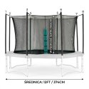 Siatka ochronna do trampoliny wewnętrzna 12ft/374 cm 180 cm wysokość na 8 słupków