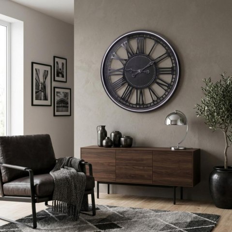 ZEGAR ŚCIENNY AŻUROWY CYFRY RZYMSKIE 48,5CM CZARNY