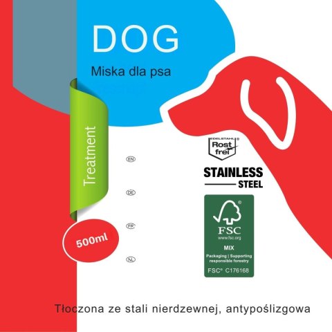 MISKA DLA PSA I KOTA STAL NIERDZEWNA 500ML