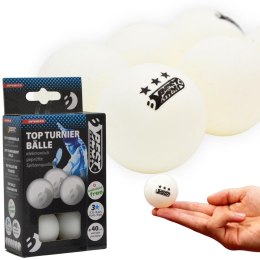 PIŁECZKI DO TENISA STOŁOWEGO BEST SPORTING TOURNAMENT 3 GWIAZDKI 6SZT BIAŁE