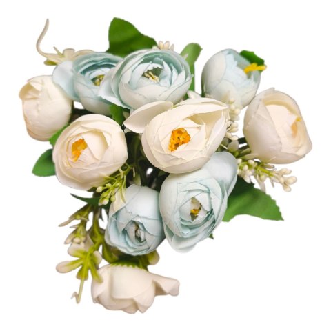 Bukiecik mały bukiet kamelki biało niebieskie