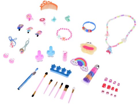 Duży zestaw piękności SYRENKA Cienie Lakiery Spinki Gumki do włosów ZA5574