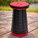 Krzesło składane taboret teleskopowy turystyczny przenośny czerwony 200kg