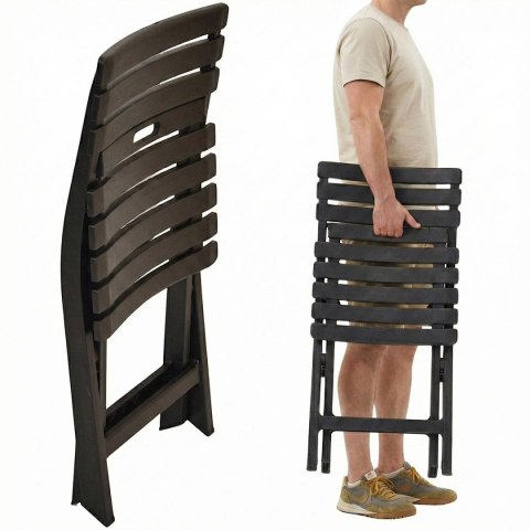 ZESTAW 4 KRZESEŁ CATERINGOWYCH SKŁADANYCH PLASTIKOWYCH ANTRACYT KOMODO