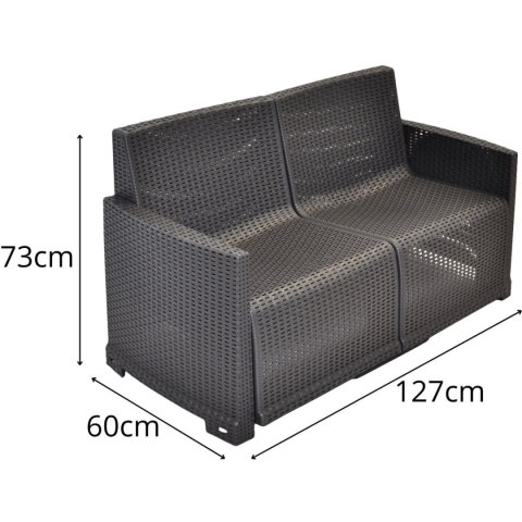 ZESTAW MEBLI WYPOCZYNKOWYCH 2 FOTELE + SOFA + STOLIK COMO