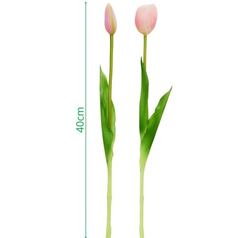 BUKIET 5 TULIPANÓW JASNO RÓŻOWYCH 39CM JAK ŻYWYCH DEKORACJA WIOSENNA