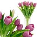 BUKIET 7 TULIPANÓW JASNO FIOLETOWYCH 31CM JAK ŻYWYCH DEKORACJA WIOSENNA