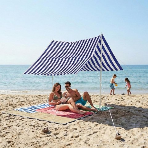 NAMIOT ZADASZENIE BALDACHIM PRZECIWSŁONECZNY Z SŁUPKAMI 297X170CM NIEBIESKI