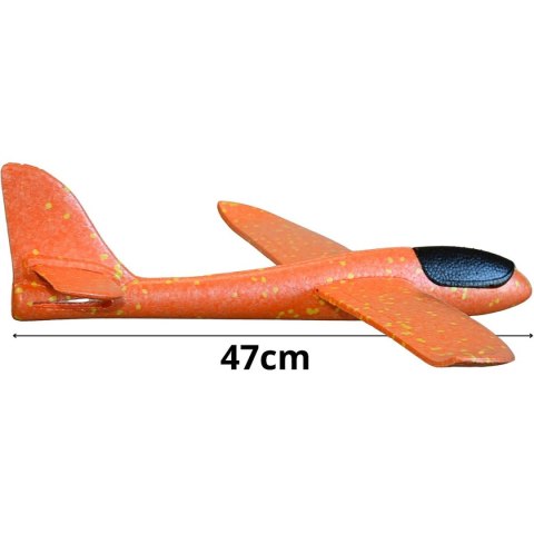 SAMOLOT STYROPIANOWY 47CM POMARAŃCZOWY