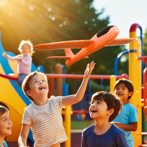 SAMOLOT STYROPIANOWY 47CM POMARAŃCZOWY