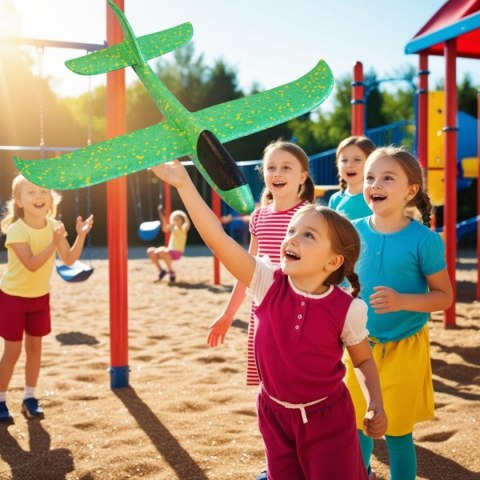 SAMOLOT STYROPIANOWY 47CM ZIELONY