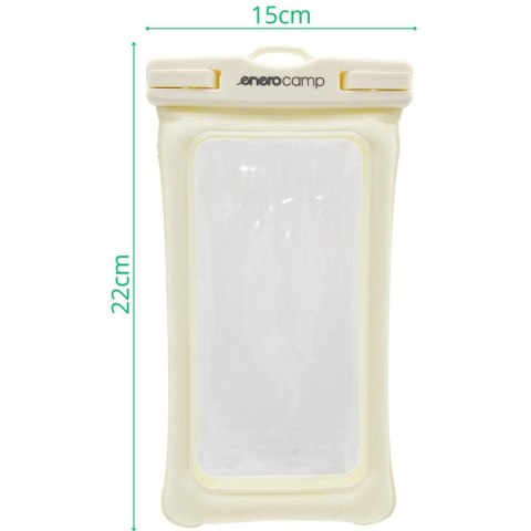 WODOODPORNE ETUI POKROWIEC NA TELEFON 12X22CM TPU PŁYWAJĄCE ENERO CAMP KREMOWE