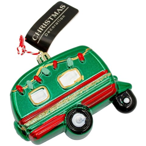 OZDOBA WISZĄCA BOMBKA PRZYCZEPA KEMPINGOWA ZIELONY