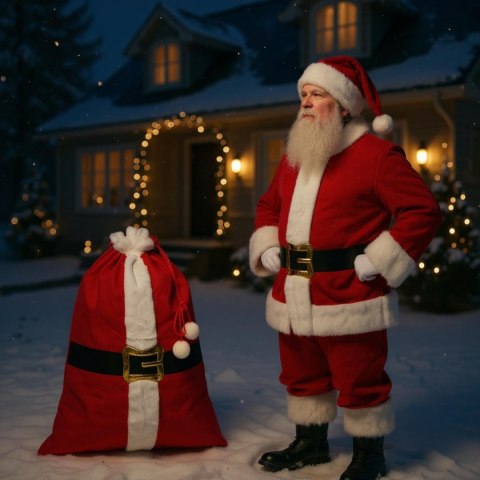 ŚWIĄTECZNY WOREK NA PREZENT 70x50CM MICA - PAS