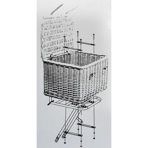 KOSZYK ROWEROWY WIKLINOWY NA PRZÓD 45x30x25CM BICYCLE GEAR