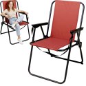 KRZESŁO TURYSTYCZNE Z PODŁOKIETNIKAMI SKŁADANE CZERWONY REDCLIFFS